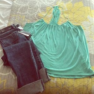 XL Tiffany blue top